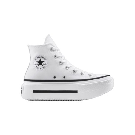 Converse Ctas Lift Double Stack Hi A12976C sneakers donna in tela bianco nero