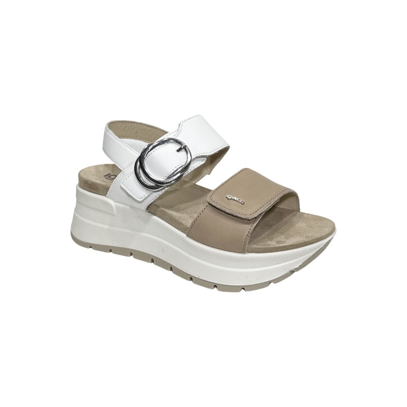 Igi&Co 7677600 sandali donna in pelle bianco castagno