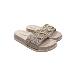Solo Soprani Beach SSW519N86 sandali mare donna in pelle gommata cipria