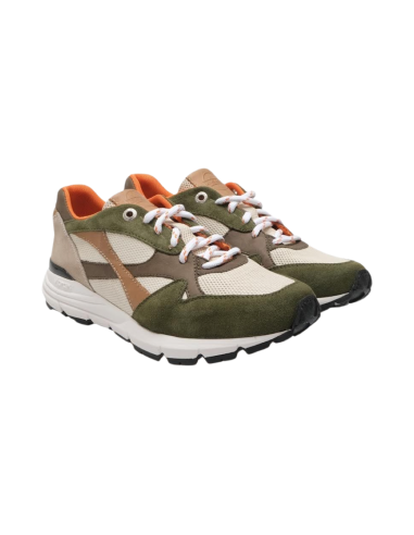 EXTON 600 sneakers uomo in pelle e camoscio verde e marrone Exton - 1 Exton scarpe uomo in camoscio e pelle con fondo vibram 