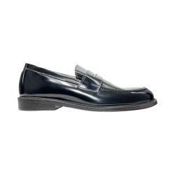 EXTON 572 mocassini uomo in pelle abrasivato blu