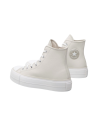 CONVERSE All Star CTAS Lift Hi A00902C sneakers donna in pelle color panna Converse - 2 Converse All Star CTAS Lift scarpe sport