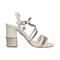 LAURA BIAGIOTTI 8537 sandali donna con tacco in pelle avorio