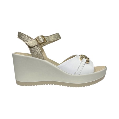 Enval Soft 5786233 sandali donna in pelle bianco/platino