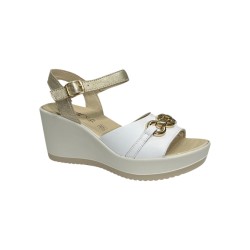Enval Soft 5786233 sandali donna in pelle bianco/platino 2