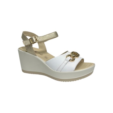 Enval Soft 5786233 sandali donna in pelle bianco/platino