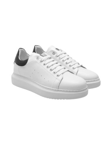 EXTON 955 sneakers uomo in pelle bianco e nero Exton - 1 Exton scarpe casual da uomo modello McQueen in vera pelle 