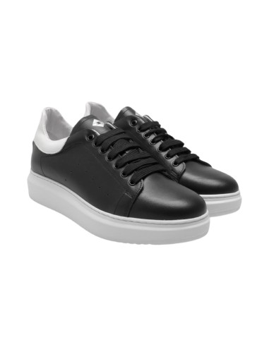 EXTON 955 sneakers uomo in pelle nero e bianco Exton - 1 Exton scarpe casual da uomo modello McQueen in vera pelle 