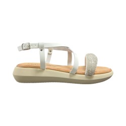 Igi&Co 5684511 sandali donna in pelle bianco brillantinato
