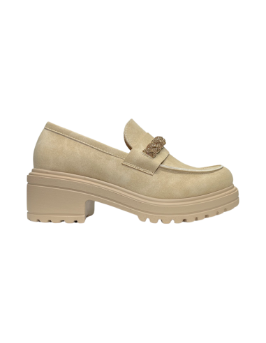 QUEEN HELENA X30-108 mocassini donna con tacco in camoscio beige Queen Helena - 1 Queen Helena Shoes mocassini donna primavera e