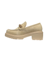 QUEEN HELENA X30-108 mocassini donna con tacco in camoscio beige Queen Helena - 3 Queen Helena Shoes mocassini donna primavera e