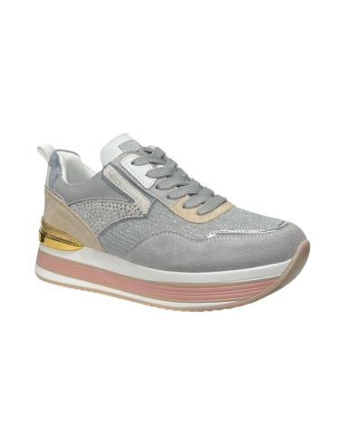 QUEEN HELENA X28-30 sneakers donna in camoscio satinato grigio Queen Helena - 3 Queen Helena Shoes scarpe donna primavera estate