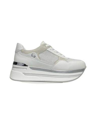 QUEEN HELENA X30-20 sneakers donna in similpelle camoscio e tessuto bianco Queen Helena - 1 Queen Helena Shoes scarpe donna prim