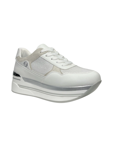 QUEEN HELENA X30-20 sneakers donna in similpelle camoscio e tessuto bianco Queen Helena - 3 Queen Helena Shoes scarpe donna prim